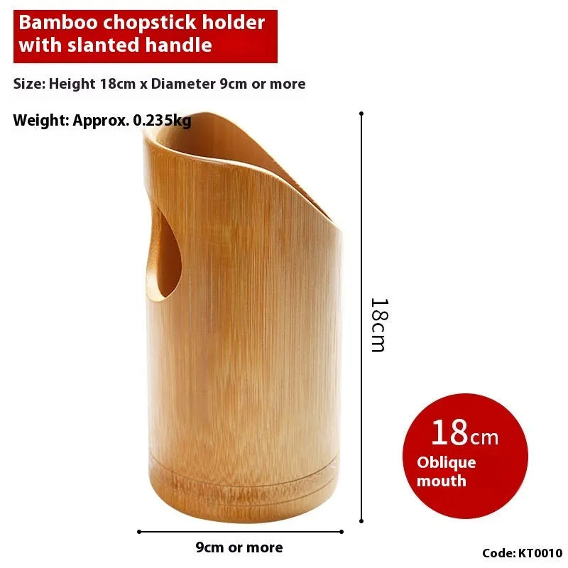 Bamboo chopsticks holder portable utensil organiser in natural bamboo with multiple size options