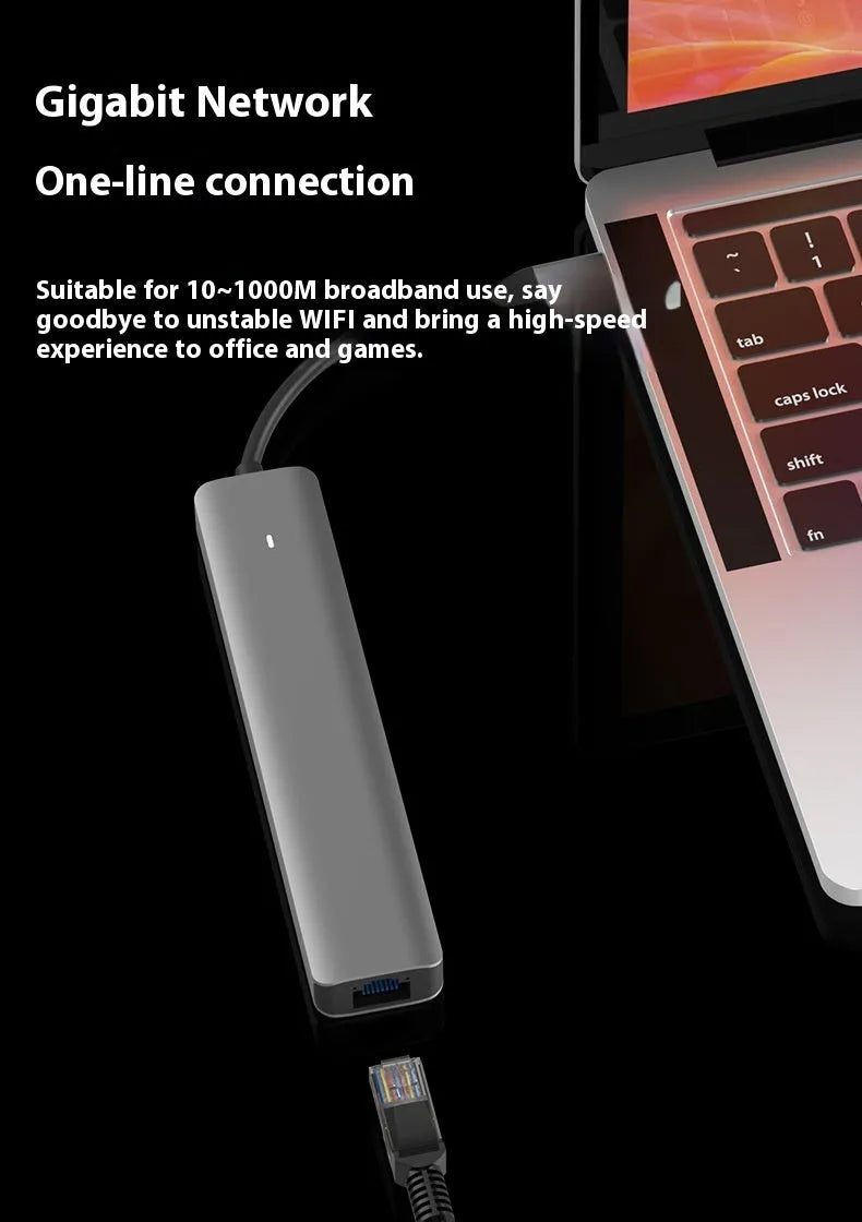 7-in-1 USB-C computer hub with card reader slots and custom logo printing option