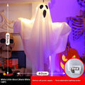 White ghost horror indoor party light with cloth material and 4.5V button electronics for Halloween decorations