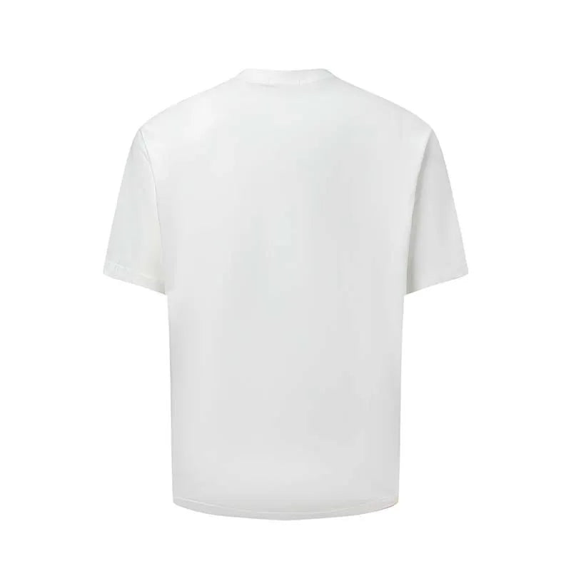 Men's loose fit American retro style t-shirt with letter print design in blue colour