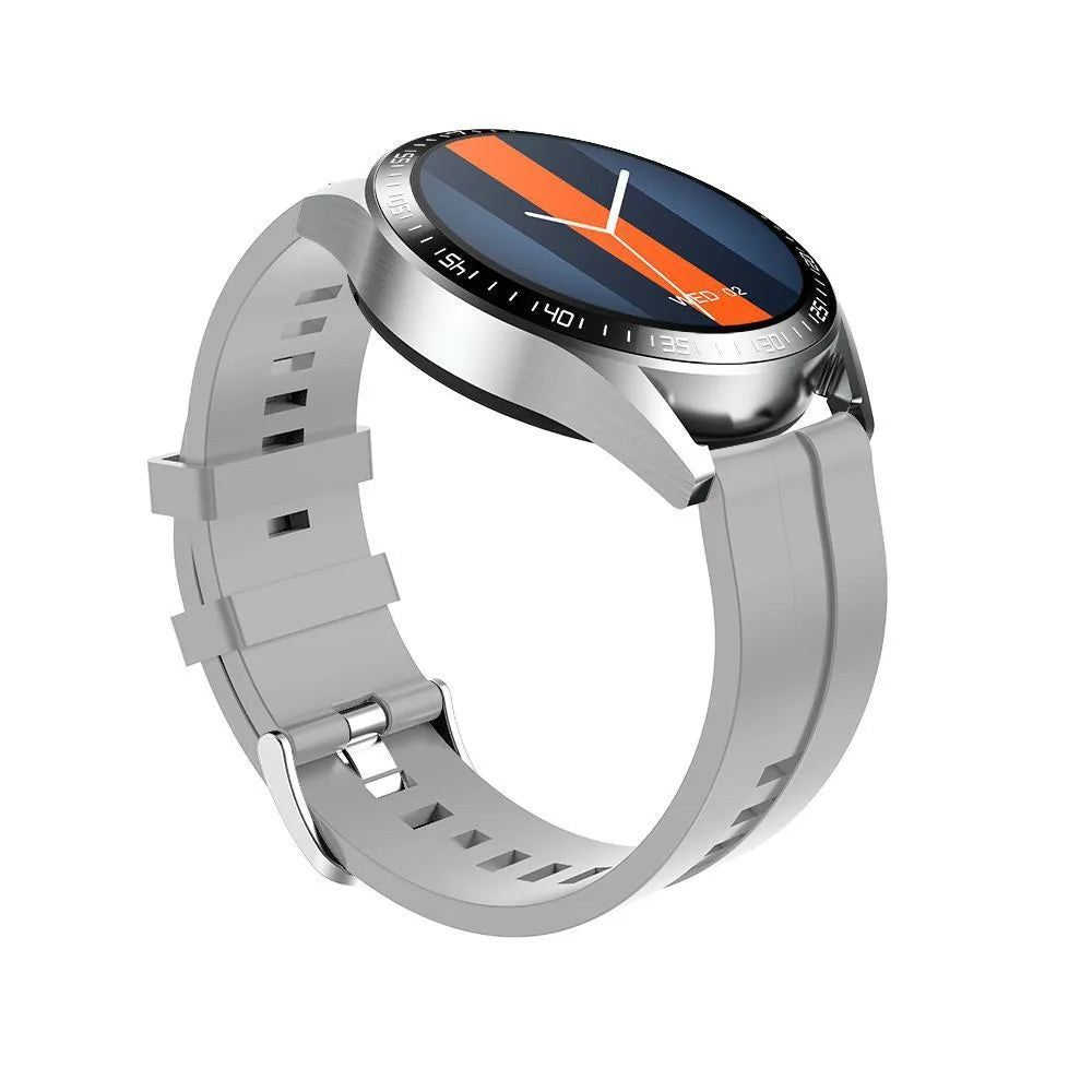 GS3 Max black and silver smartwatch on wrist showing health stats on 1.35-inch screen