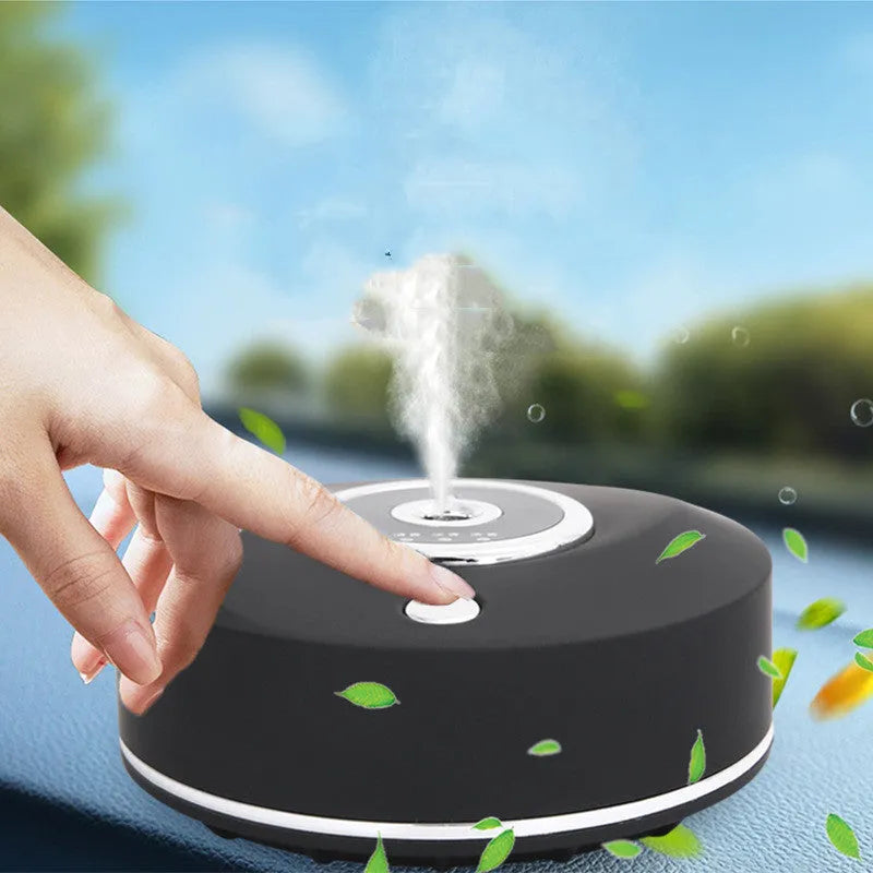 Black plastic USB car diffuser with anti-slip pad for vehicle air freshening