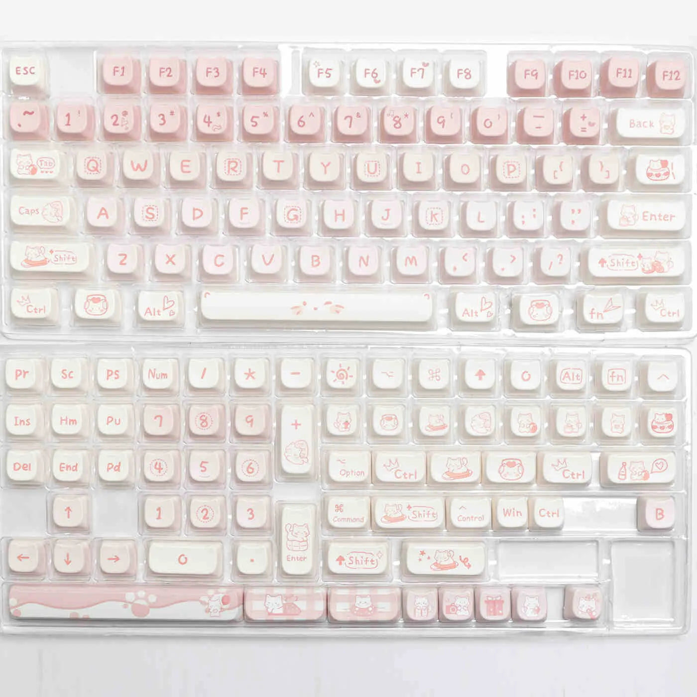 Full set PBT sublimation key caps for mechanical keyboards showing over 98 keys