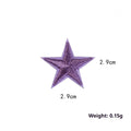 Handmade embroidered five-pointed star cloth stickers in assorted colours for DIY fabric decoration.