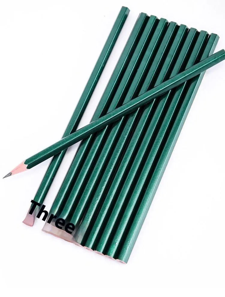 Box of ten Green Rod pencils with six-angle rod wooden shells in HB and 2B grades.