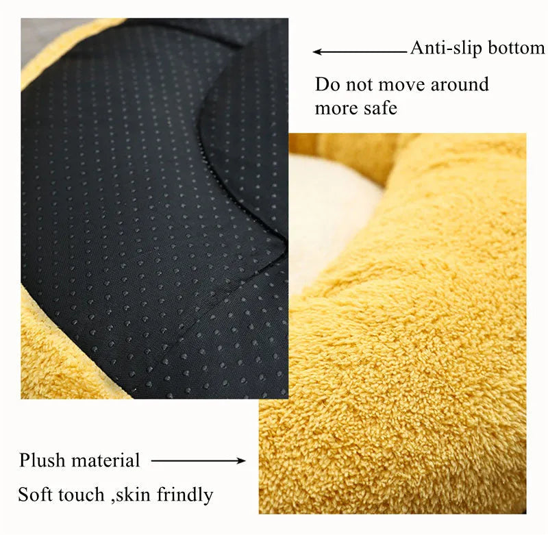Corgi shaped plush pet bed for dogs and cats in three size options