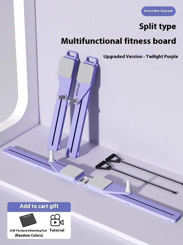 Split multifunctional skiing machine trainer with 85cm supine board for home fitness workouts
