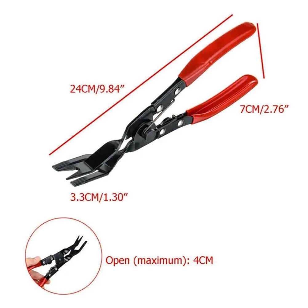 Blue car door panel removal pliers with forged steel construction, measuring 240mm in length.