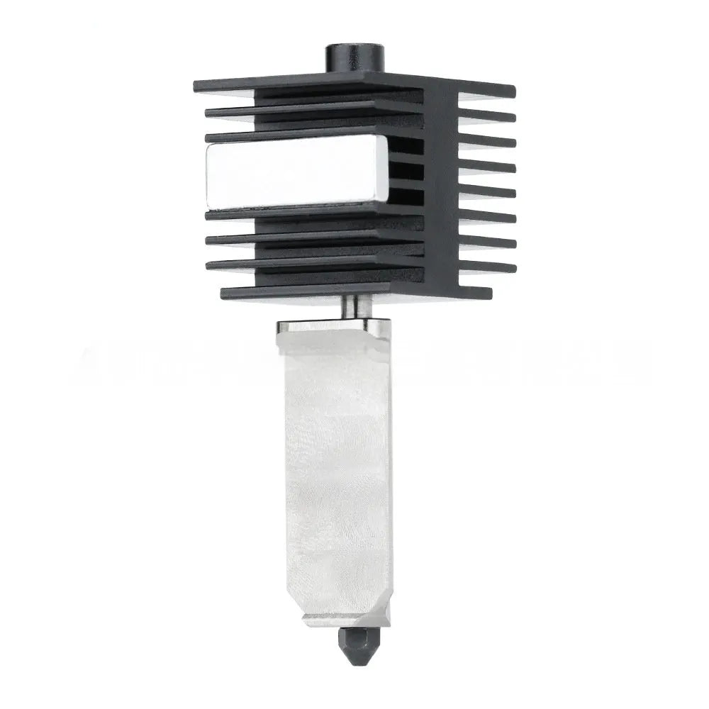 Bambu Lab A1 Mini hardened steel hot end assembly with multiple nozzle sizes and black silicone sleeve