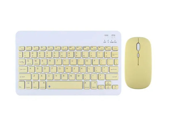 Bluetooth keyboard with rechargeable mouse in multiple colour options including white, green and pink