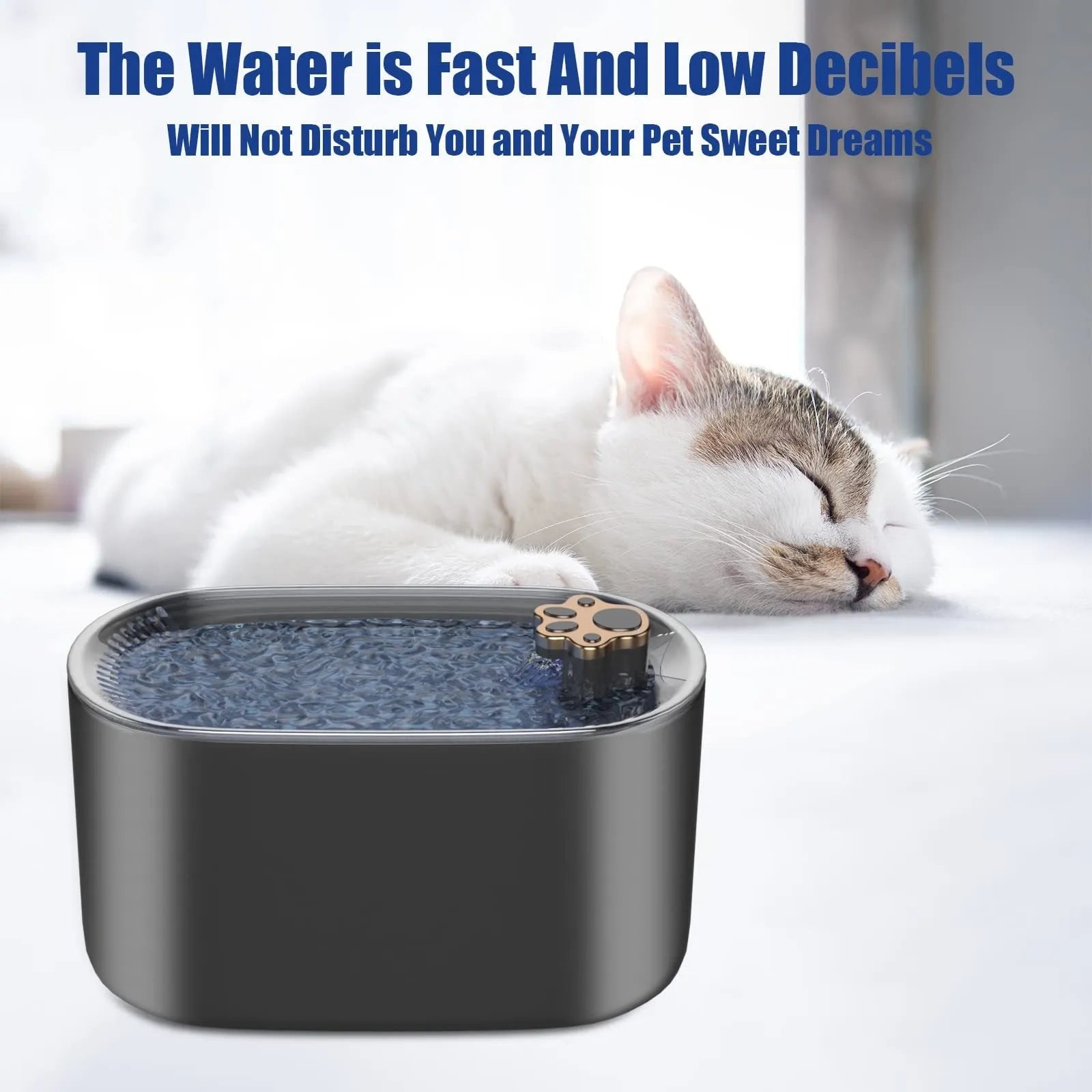 3L capacity pet water fountain with LED light indicator and triple filtration system