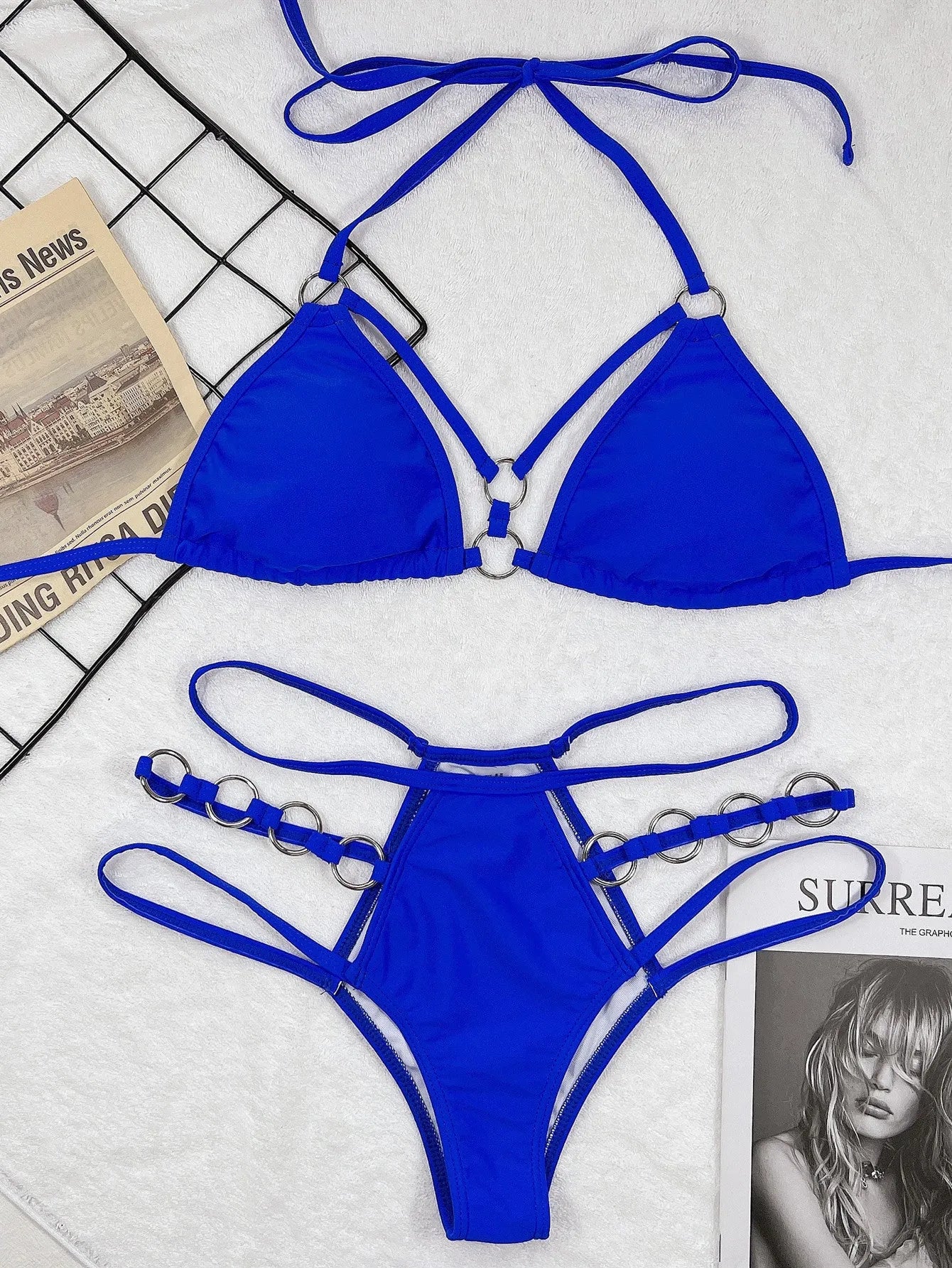 Women's separated bikini swimwear in multiple colours with nylon construction