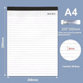 A4 tear-off meeting minutes notebook with wireless adhesive binding showing ivory white grid pages