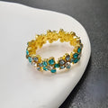 Creative elephant design ring with electroplated finish shown in AJZ141 and AJZ1935 elephant colours