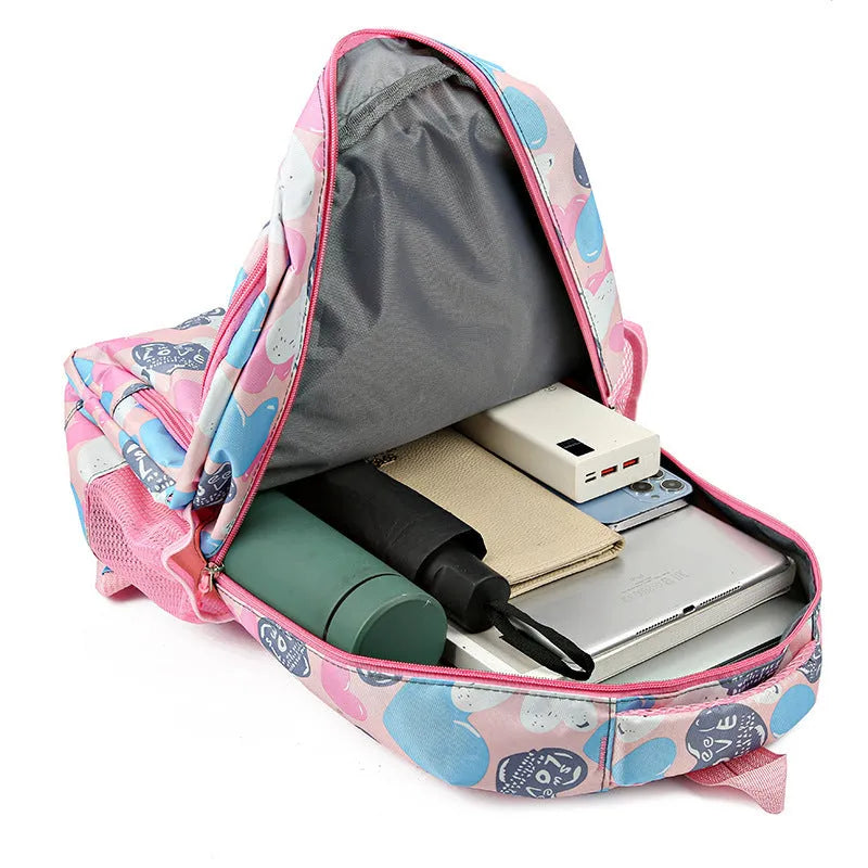 Children's Oxford cloth school backpack with air pillow belt system in blue colour