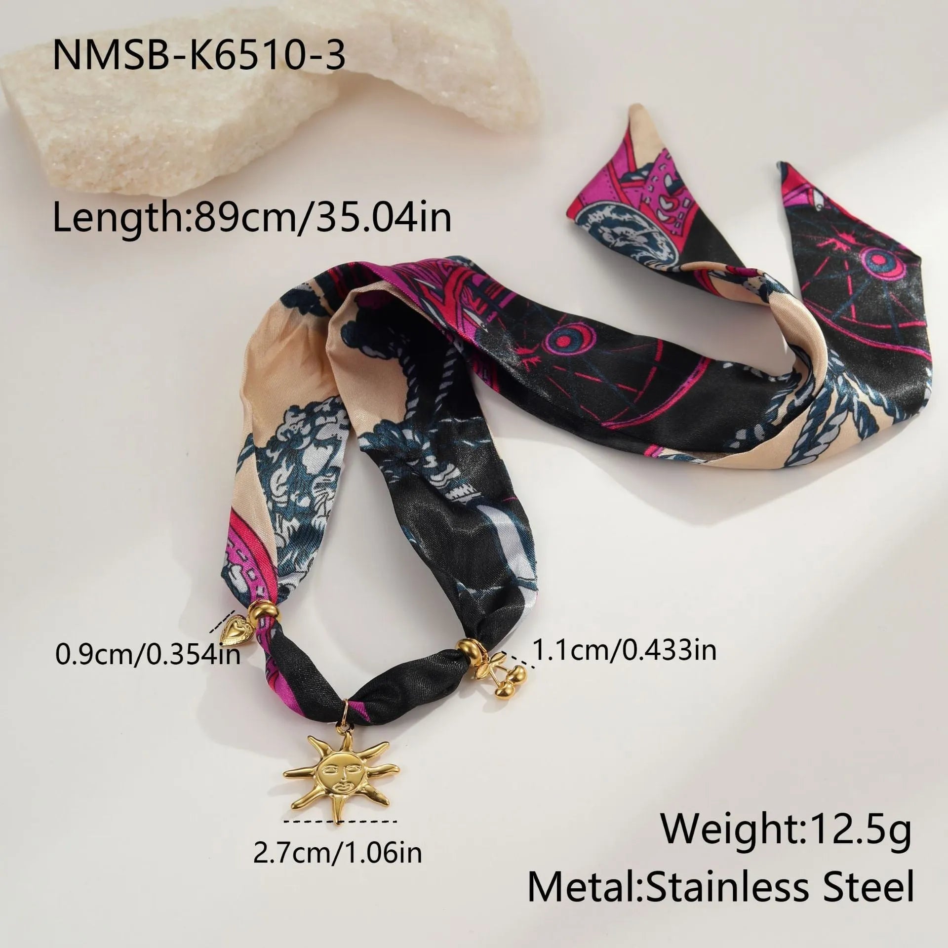 Women's geometric pendant necklace with gold chain and matching bracelet for autumn winter fashion