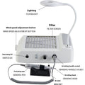 White multifunctional nail polishing machine with vacuum cleaner and four grinding heads
