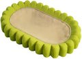 Green oval cat scratch pad bed with sisal scratching surface measuring 650x420mm