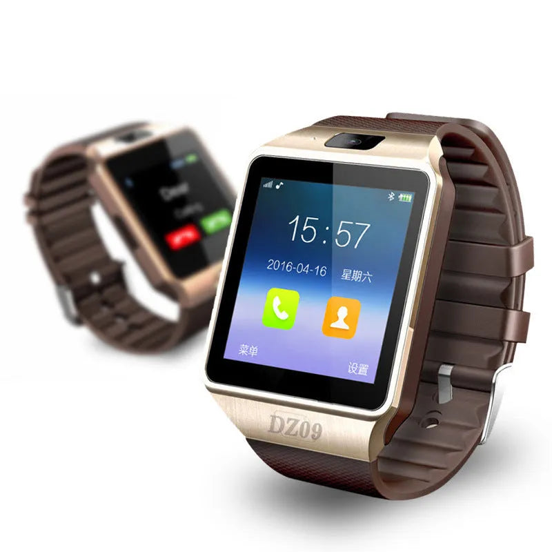 Silver grey smart watch with 1.44-inch touch screen on a wrist, showing Bluetooth call interface.