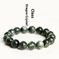 Green Dragon Crystal bracelet with 8-9mm round beads and Ruyi design on a single ring.