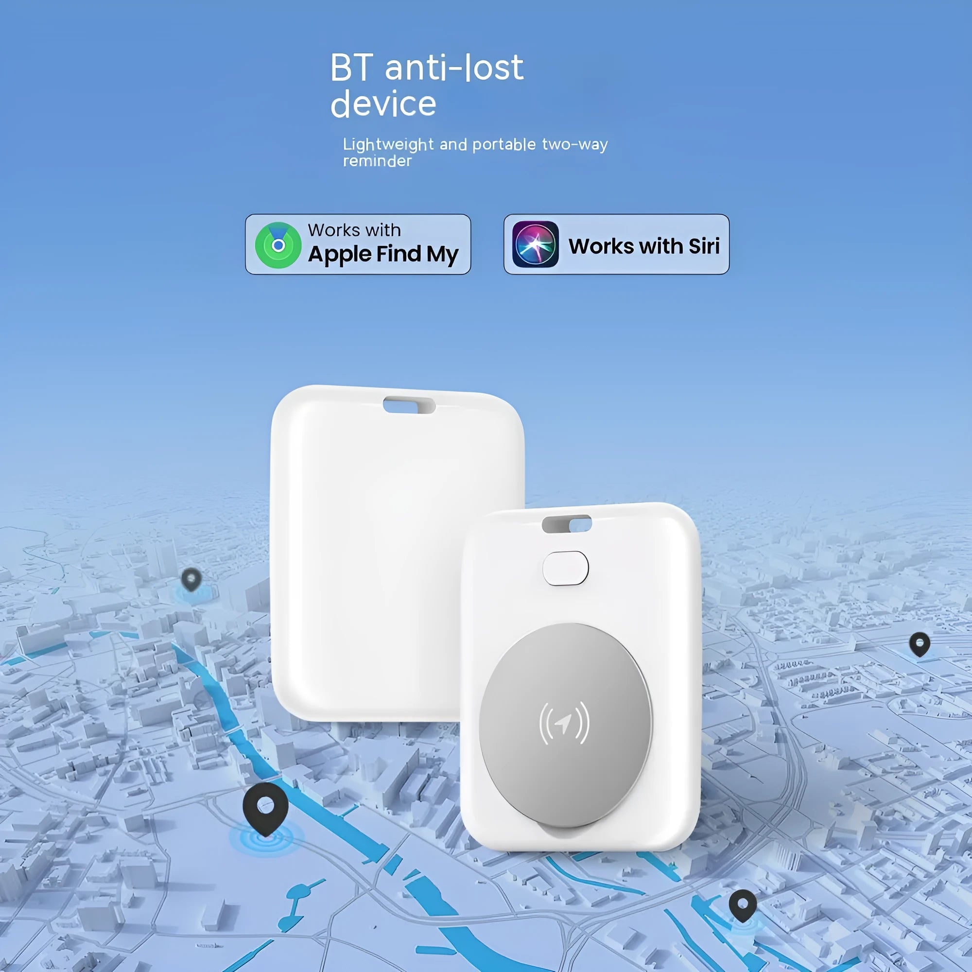 White ABS plastic pet GPS tracking device with portable design for dogs and cats