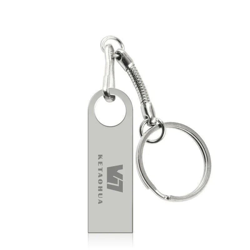 Customisable silver metal car-shaped USB flash drive on a white background.