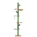 Solid wood cat climbing frame with integrated cactus cat nest and scratch board measuring 240-260cm tall
