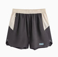Men's loose-fitting hipp lifting shorts in dark rock ash colour with elastic lace-up waistband