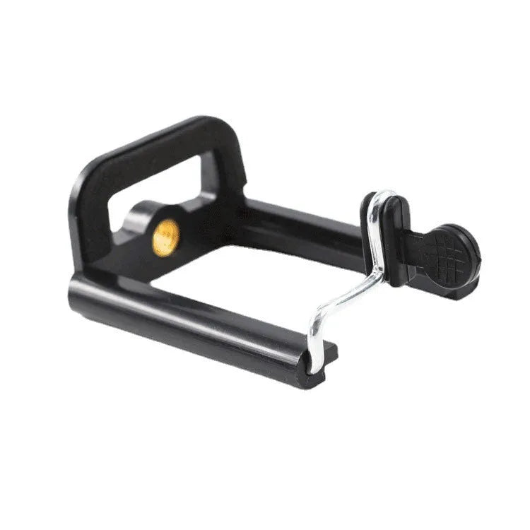 Black plastic U clip universal car mobile phone holder for windscreen or dashboard mounting.