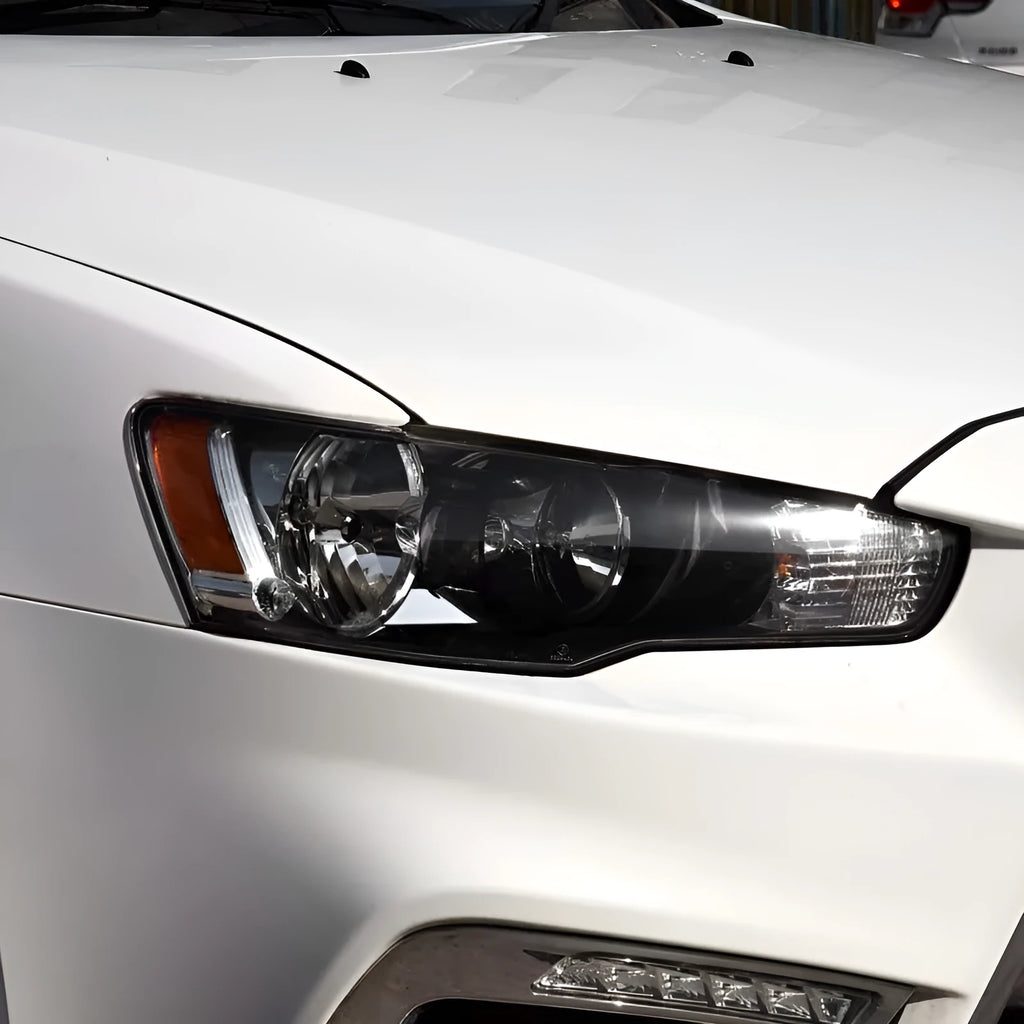 Transparent plastic headlight housing cover with 50mm x 30mm x 20mm dimensions
