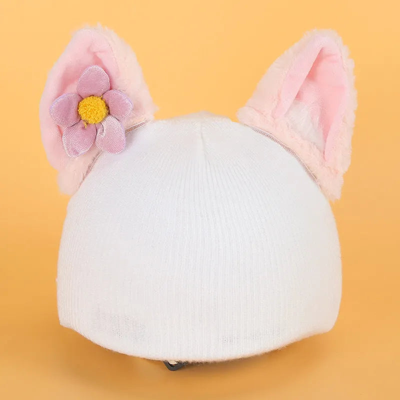Soft plush cartoon character cover on an M-size bicycle helmet