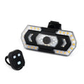 Black wireless remote control motorcycle turn signal taillight with USB charging port