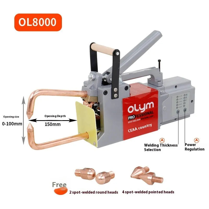 Double-sided spot welder butt welding machine with manual control and included welding heads